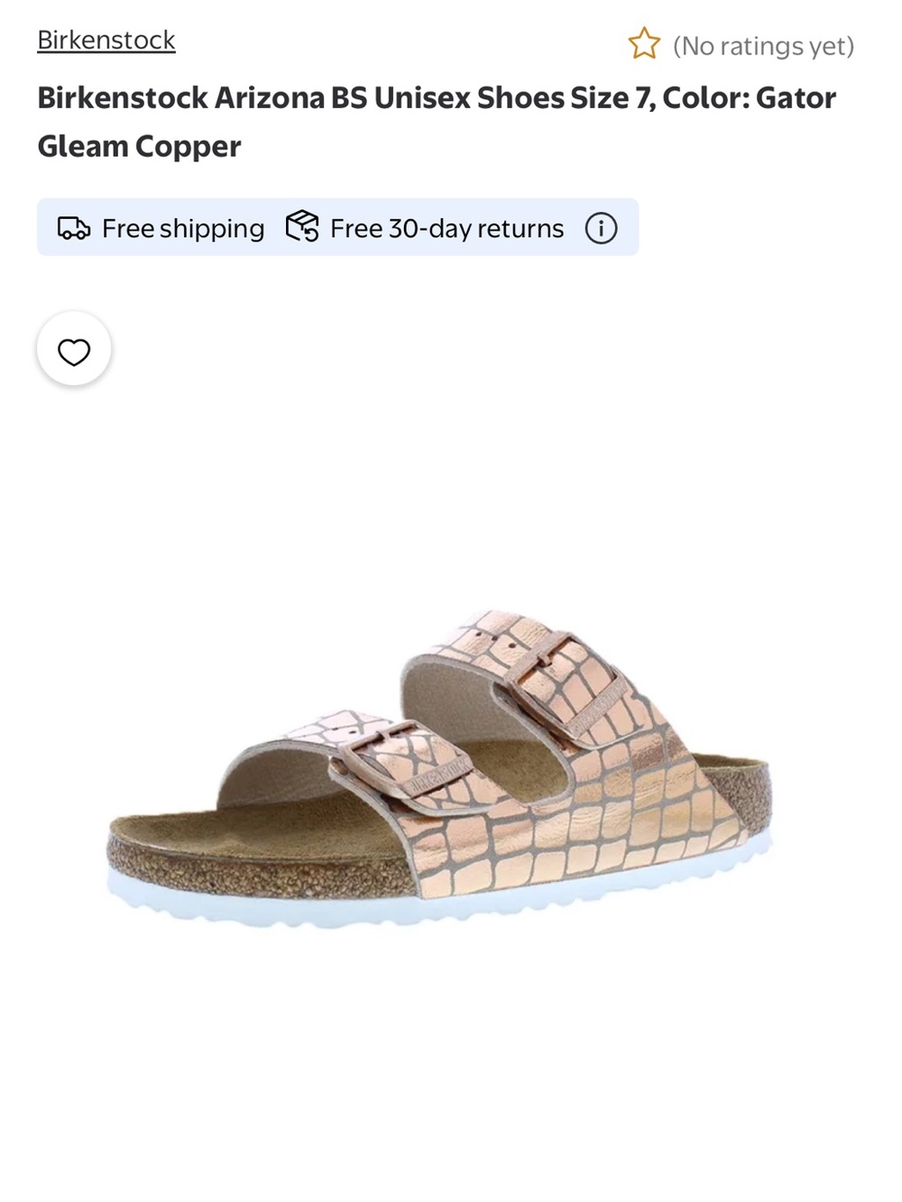 Birkenstock Gator Gleam copper metallic Croc-Embossed Double Buckle Sandals 40-9 - Picture 12 of 12